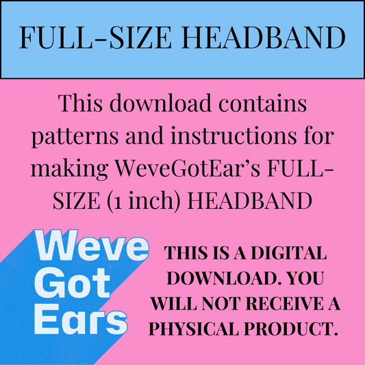 1 INCH (Full-Size) Headband Pattern Digital Download PDF