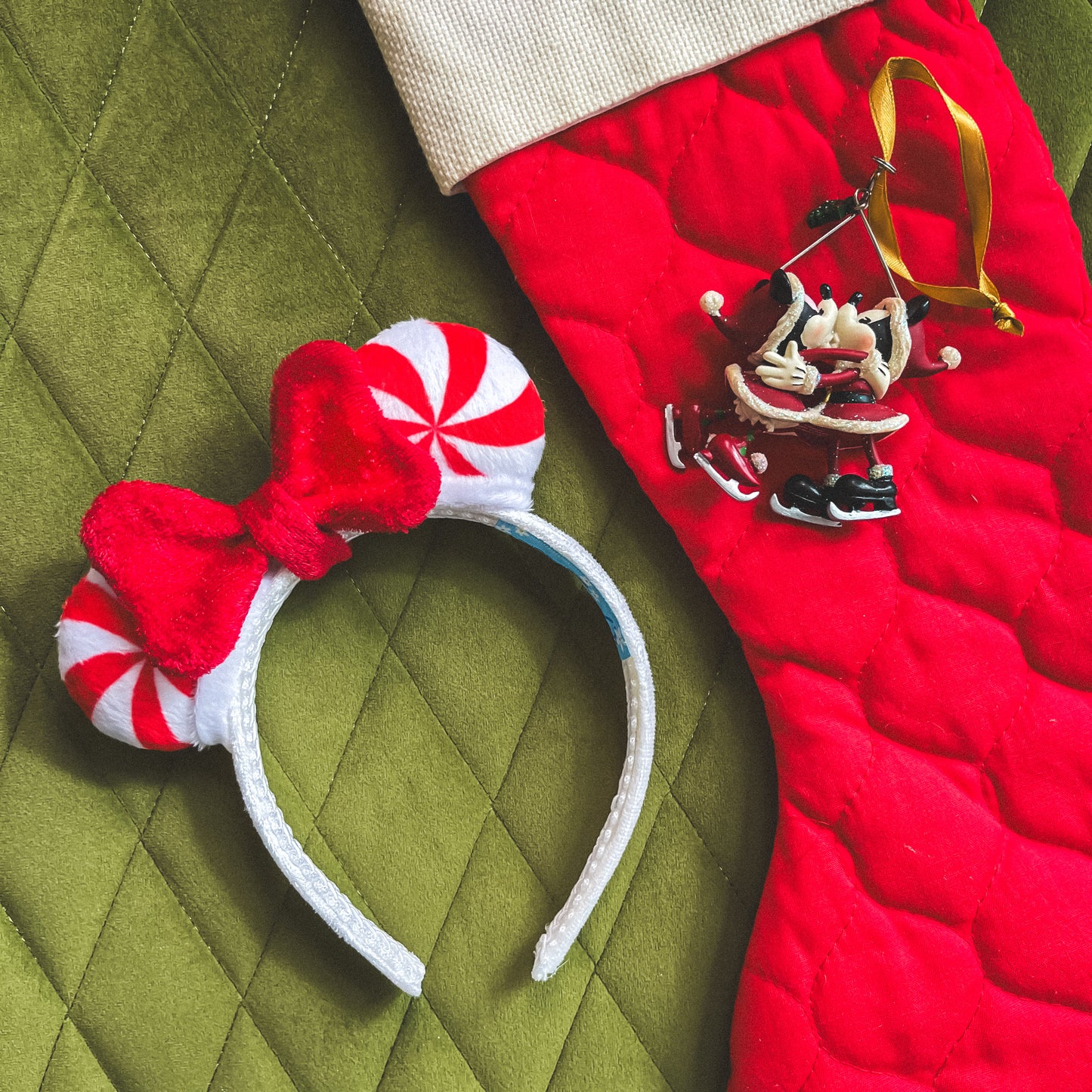 Mini Peppermint Ears with Red Bow