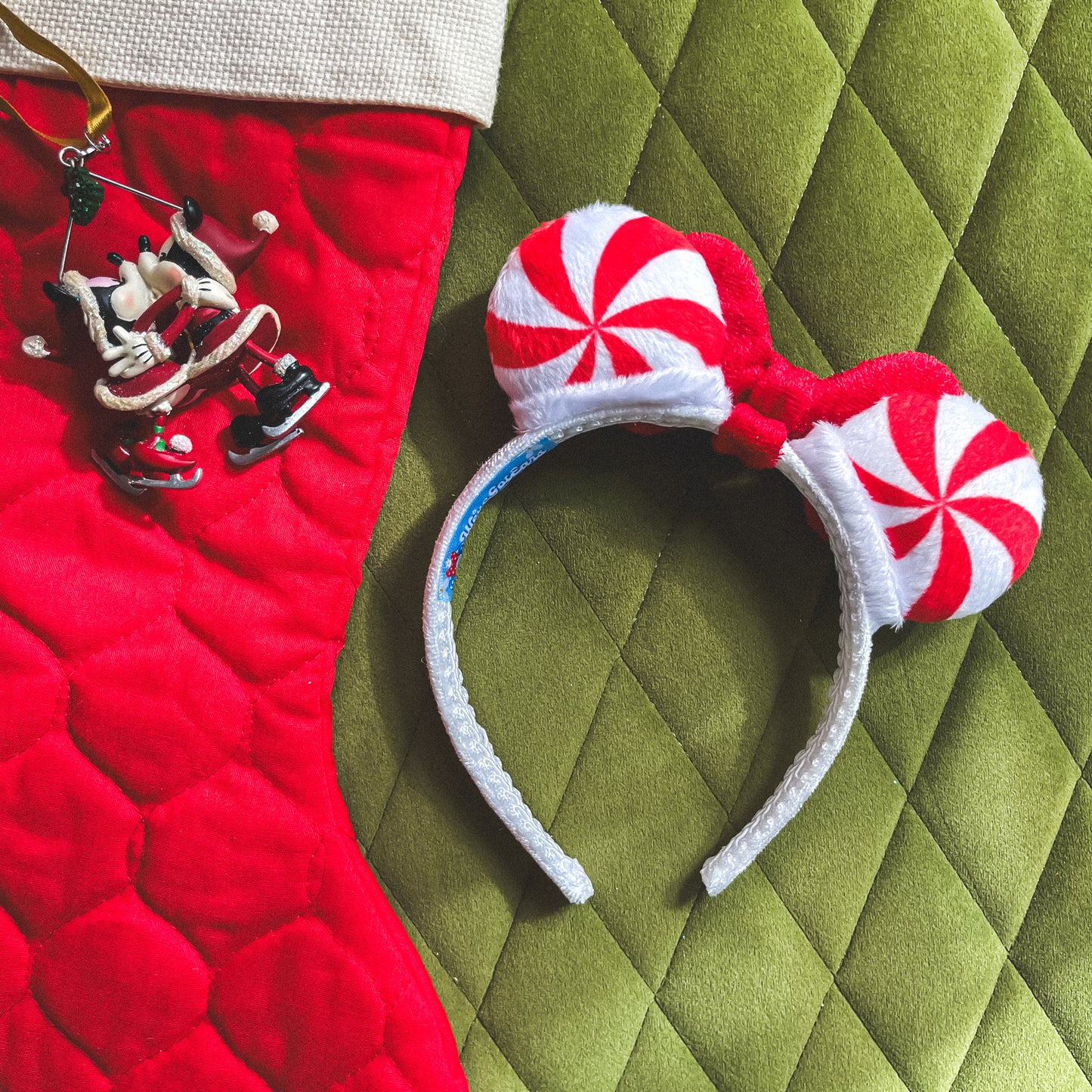 Mini Peppermint Ears with Red Bow