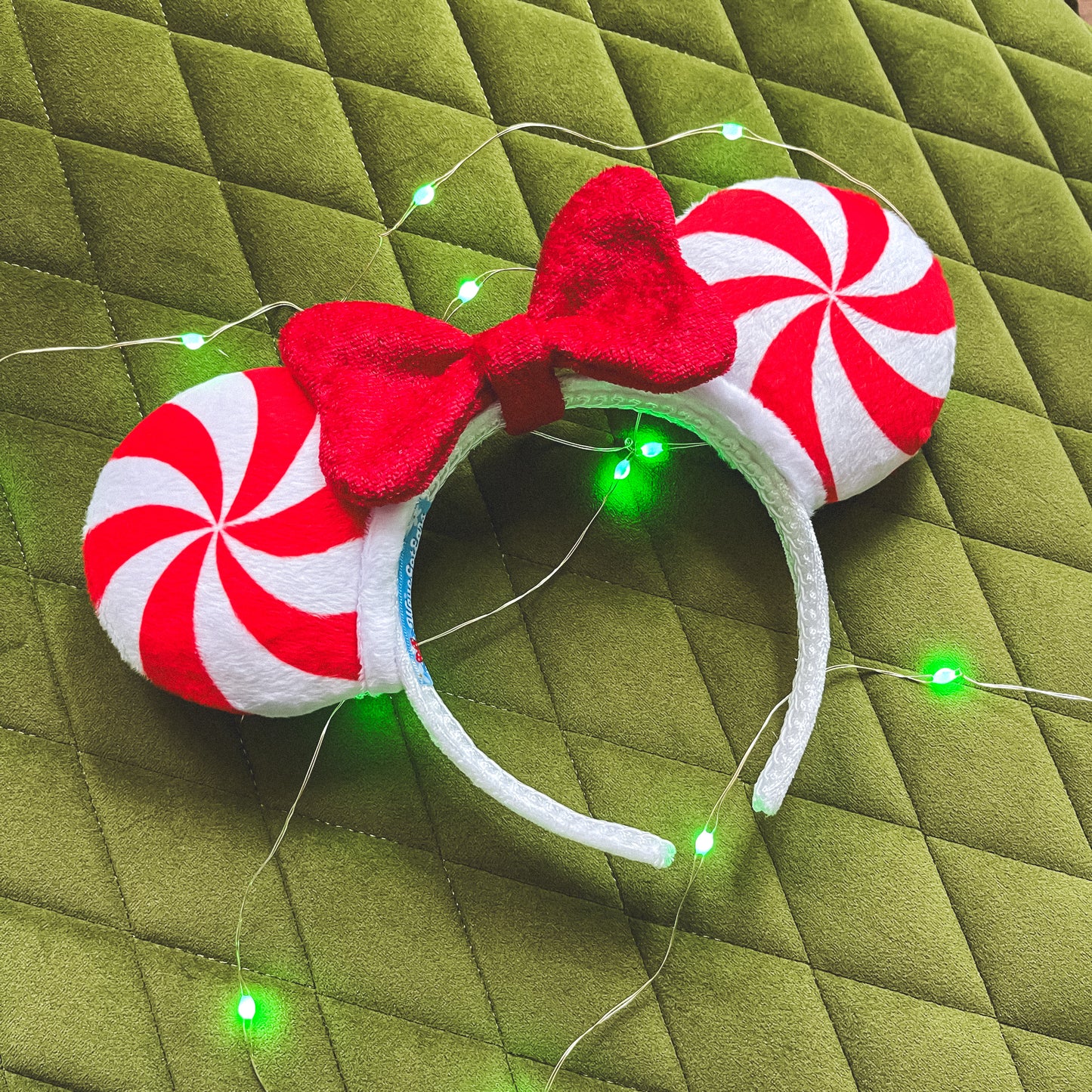 Full-Size Peppermint Ears with Red Bow