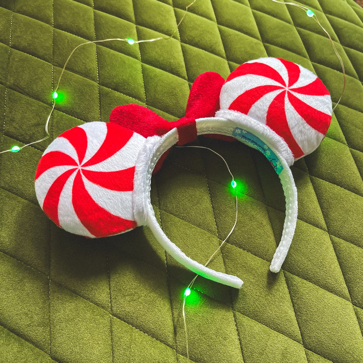 Full-Size Peppermint Ears with Red Bow